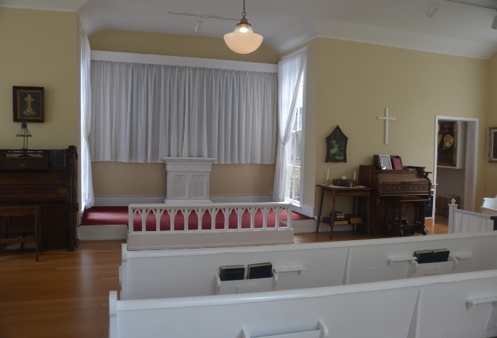 the Little Log Church interior